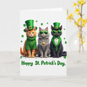 Carte de Noël des chats Shamrock (Fleur jaune)