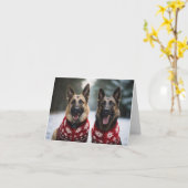 Carte de Noël des chiens bergers belges (Fleur jaune)