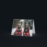 Carte de Noël des chiens bergers belges<br><div class="desc">Chiens bergers belges portant des jumpers de Noël. Carte de Noël de chien drôle. Numériquement créé. Aucun chien n'a été fait pour porter des chandails de Noël lors de la création de cette carte.</div>