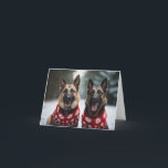 Carte de Noël des chiens bergers belges<br><div class="desc">Chiens bergers belges portant des jumpers de Noël. Carte de Noël de chien drôle. Numériquement créé. Aucun chien n'a été fait pour porter des chandails de Noël lors de la création de cette carte.</div>