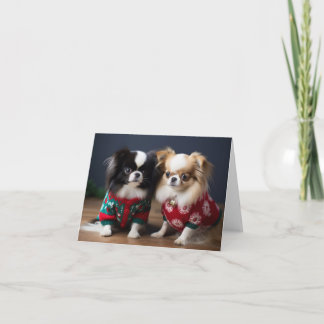 Carte de Noël des Chiens de Chien Japonais