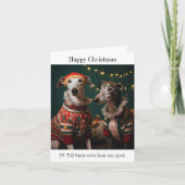 Carte de Noël des Chiens de Greyhound (Devant)