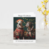 Carte de Noël des Chiens de Greyhound (Fleur jaune)
