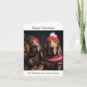 Carte de Noël des chiens de sanglants