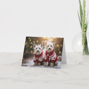 Carte de Noël des chiens Terrier de West Highland
