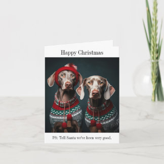 Carte de Noël des chiens Weimaraner