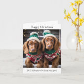 Carte de Noël des chiots de Setter irlandais (Fleur jaune)