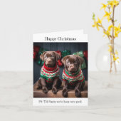 Carte de Noël des Chiots du Labrador au chocolat (Fleur jaune)