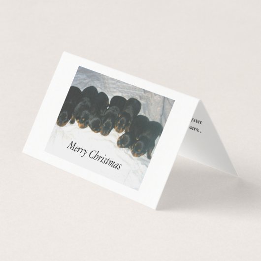 Carte de Noël des chiots Rottweiler (Front)