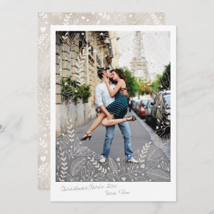 Carte de Noël des couples de vacances chatoyants