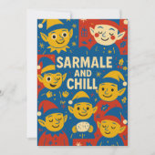 Carte de Noël des elfes Sarmale et Chill (Devant)