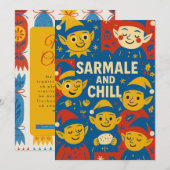 Carte de Noël des elfes Sarmale et Chill (Devant / Derrière)