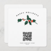 Carte de Noël des entreprises de vacances QR Code (Devant / Derrière)