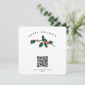 Carte de Noël des entreprises de vacances QR Code (Debout devant)