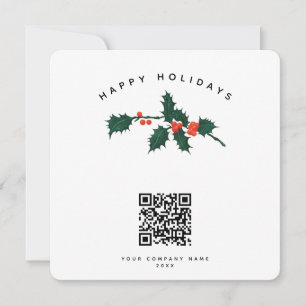 Carte de Noël des entreprises de vacances QR Code