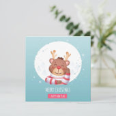 Carte de Noël des gentils rennes (Debout devant)