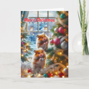 Carte de Noël des hamsters