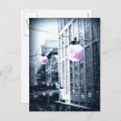 Carte de Noël des lumières urbaines de vacances (Devant / Derrière)