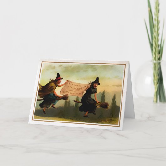 Carte de Noël des sorcières vintage (Devant)