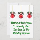 Carte de Noël des voeux de la saison (Dos)