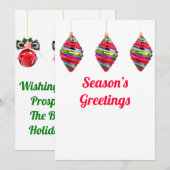 Carte de Noël des voeux de la saison (Devant / Derrière)