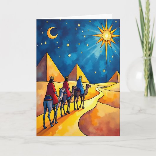 Carte de Noël Désert de Nuit (Devant)