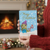 Carte de Noël Dessin Animé Ver Message Personnalis