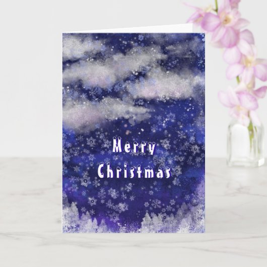 Carte de Noël d'hiver avec des flocons de neige (Orchidée)