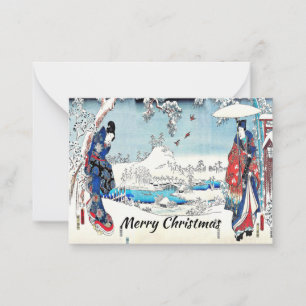 Carte de Noël d'hiver japonaise