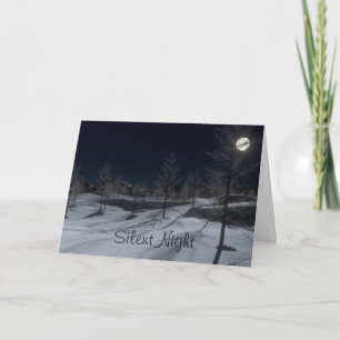Carte de Noël d'hiver paisible de nuit
