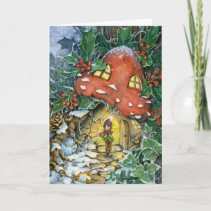 Carte de Noël d'hiver Toadstool