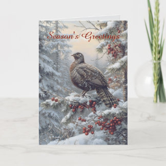 Carte de Noël Dinde Sauvage dans la Neige