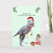 Carte de Noël Dinosaur pliée (Dos)