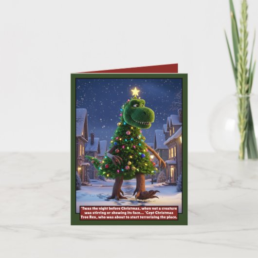 Carte de Noël dinosaure géniale (Devant)