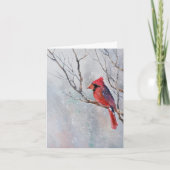 Carte de Noël d'oiseaux d'aquarelle (Devant)