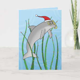 Carte de Noël Dolphin Kawaii