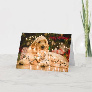 Carte de Noël d'or de vacances de griffonnage