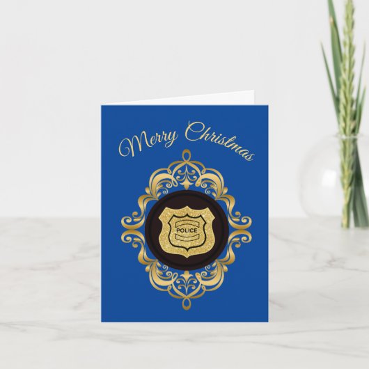 Carte de Noël dorée victorienne pour les forces de (Devant)