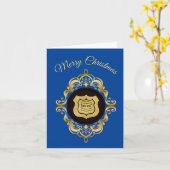 Carte de Noël dorée victorienne pour les forces de (Fleur jaune)