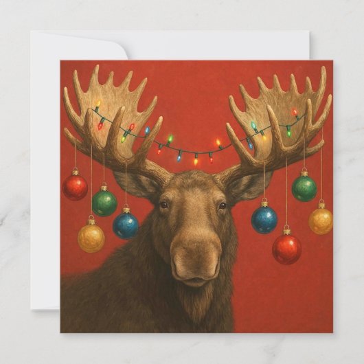 Carte de Noël d'orignal. (Devant)