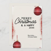 Carte de Noël d'ornement - Salutation de vacances  (Devant / Derrière)