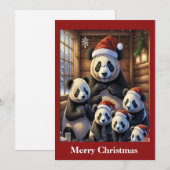 Carte de Noël d'ours panda (Devant / Derrière)