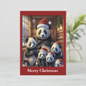 Carte de Noël d'ours panda (Debout devant)