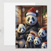 Carte de Noël d'ours pandas (Devant / Derrière)