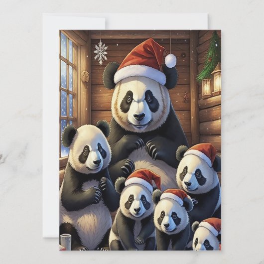 Carte de Noël d'ours pandas (Devant)