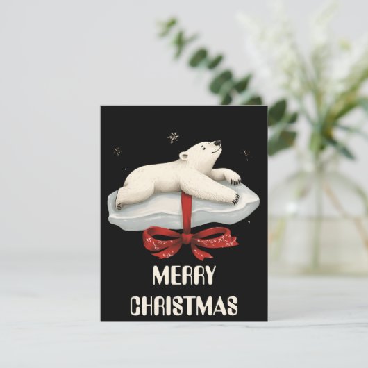 Carte de Noël d'ours polaire (Debout devant)