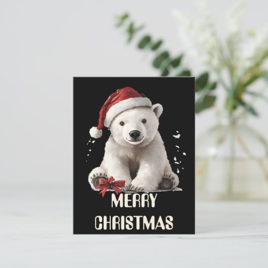 Carte de Noël d'ours polaire (Debout devant)