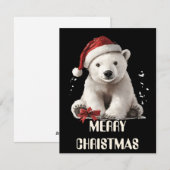 Carte de Noël d'ours polaire (Devant / Derrière)