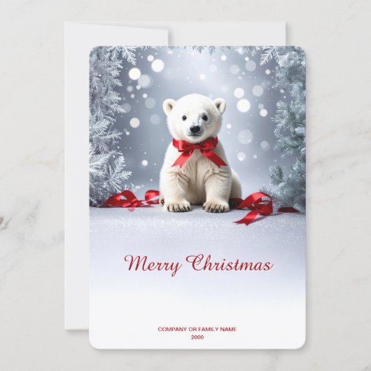 Carte de Noël d'Ours Polaire (Devant)