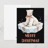 Carte de Noël d'ours polaire (Devant / Derrière)